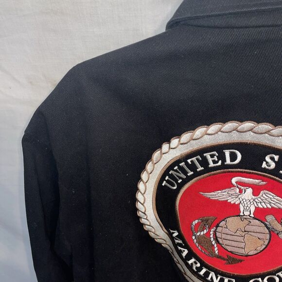 Leather Gallery Men’s USMC Jacket Size Small Black Cotton Bomber Outdoors Warmth - Picture 11 of 12